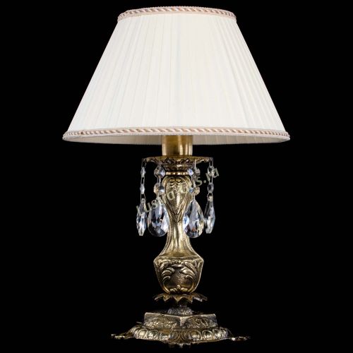 Бронзовая настольная лампа Антик №1 Журавлик с абажуром в Новокузнецке Гусь Хрустальный