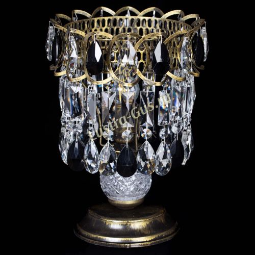 Настольная лампа Астра №1 под бронзу Черная в Новокузнецке Гусь Хрустальный