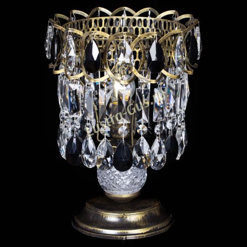 Настольная лампа Астра №1 под бронзу Черная в Новокузнецке Гусь Хрустальный