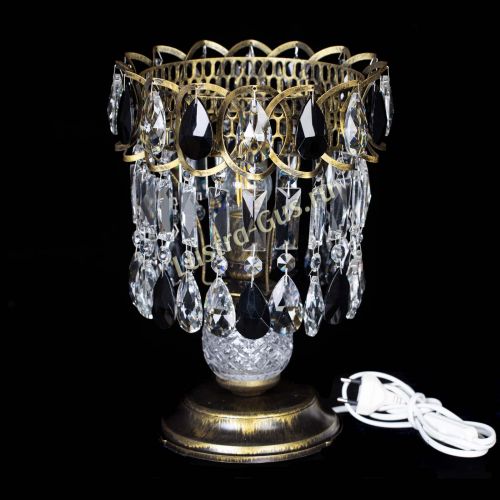 Настольная лампа Астра №1 под бронзу Черная в Новокузнецке Гусь Хрустальный