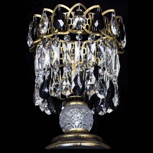 Настольная лампа Астра №1 под бронзу Черная в Новокузнецке Гусь Хрустальный