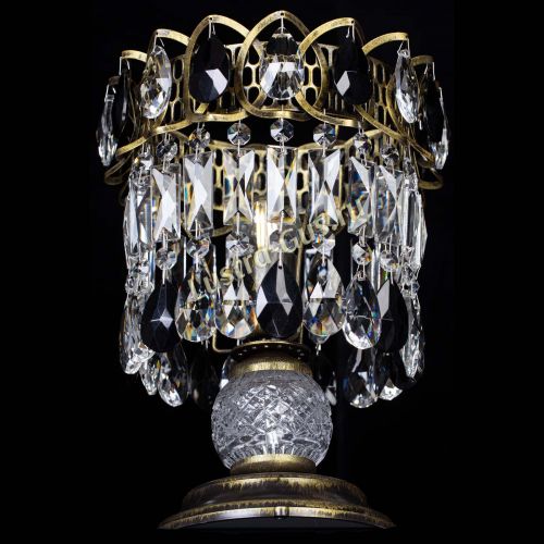 Настольная лампа Астра №1 под бронзу Черная в Новокузнецке Гусь Хрустальный