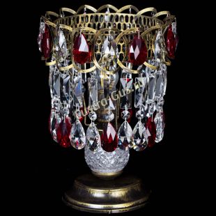  Настольная лампа Астра №1 под бронзу Красная