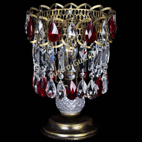 Настольная лампа Астра №1 под бронзу Красная в Новокузнецке Гусь Хрустальный