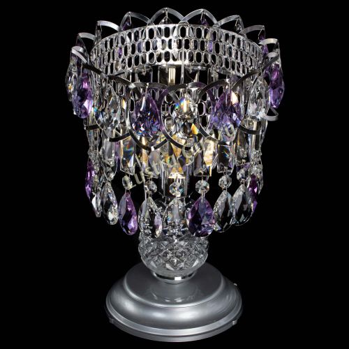 Настольная лампа Астра №1 фиолетовая в Новокузнецке Гусь Хрустальный