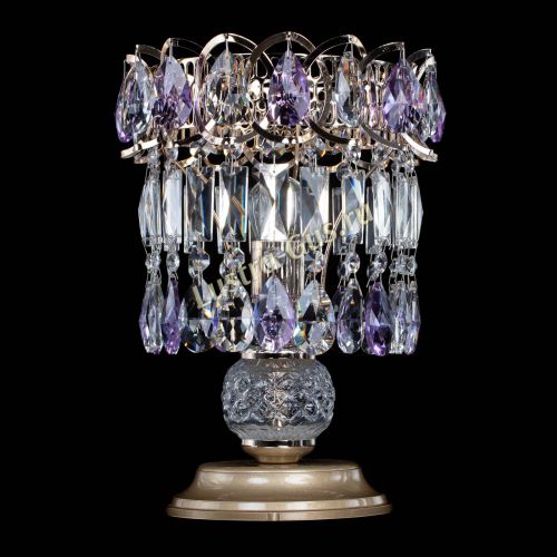 Настольная лампа Астра №1 фиолетовая в Новокузнецке Гусь Хрустальный