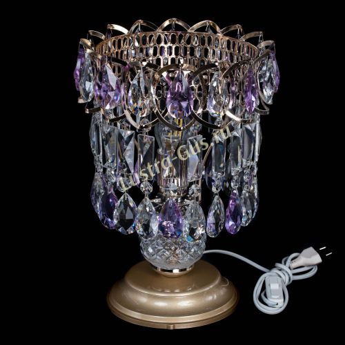 Настольная лампа Астра №1 фиолетовая в Новокузнецке Гусь Хрустальный