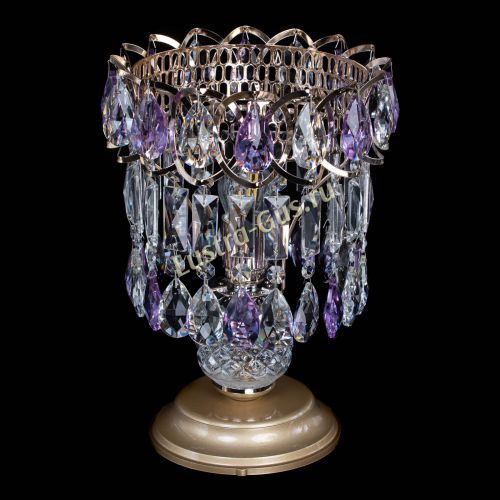 Настольная лампа Астра №1 фиолетовая в Новокузнецке Гусь Хрустальный