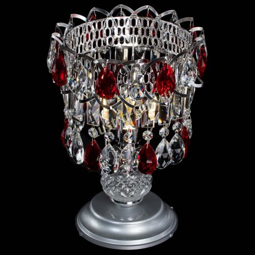 Настольная лампа Астра №1 красная в Новокузнецке Гусь Хрустальный