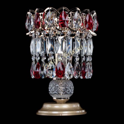 Настольная лампа Астра №1 красная в Новокузнецке Гусь Хрустальный