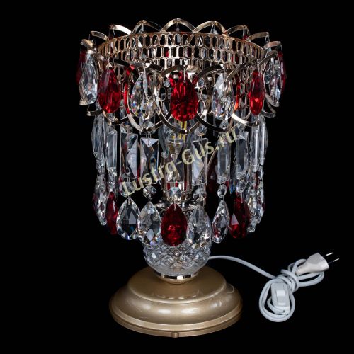 Настольная лампа Астра №1 красная в Новокузнецке Гусь Хрустальный