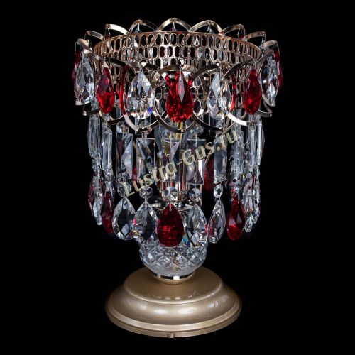 Настольная лампа Астра №1 красная в Новокузнецке Гусь Хрустальный