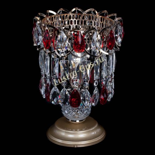 Настольная лампа Астра №1 красная в Новокузнецке Гусь Хрустальный