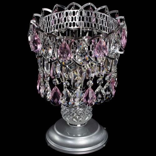 Настольная лампа Астра №1 розовая в Новокузнецке Гусь Хрустальный