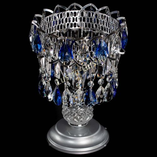 Настольная лампа Астра №1 синяя в Новокузнецке Гусь Хрустальный