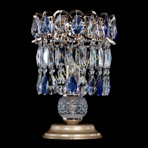 Настольная лампа Астра №1 синяя в Новокузнецке Гусь Хрустальный