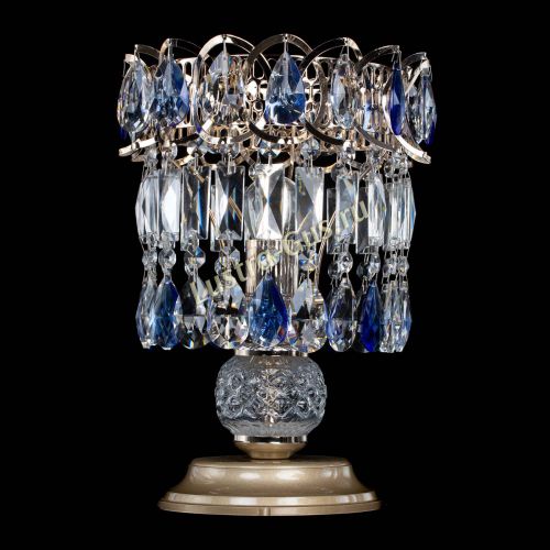 Настольная лампа Астра №1 синяя в Новокузнецке Гусь Хрустальный