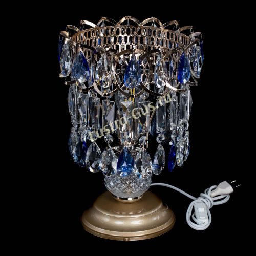 Настольная лампа Астра №1 синяя в Новокузнецке Гусь Хрустальный
