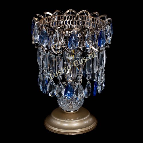 Настольная лампа Астра №1 синяя в Новокузнецке Гусь Хрустальный