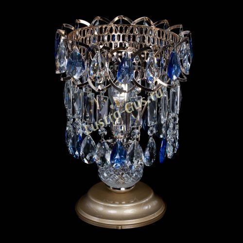 Настольная лампа Астра №1 синяя в Новокузнецке Гусь Хрустальный