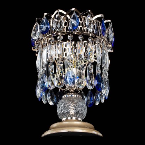 Настольная лампа Астра №1 синяя в Новокузнецке Гусь Хрустальный