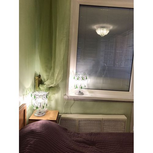 Настольная лампа Астра №1 зеленая в Новокузнецке Гусь Хрустальный