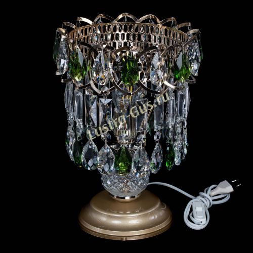 Настольная лампа Астра №1 зеленая в Новокузнецке Гусь Хрустальный