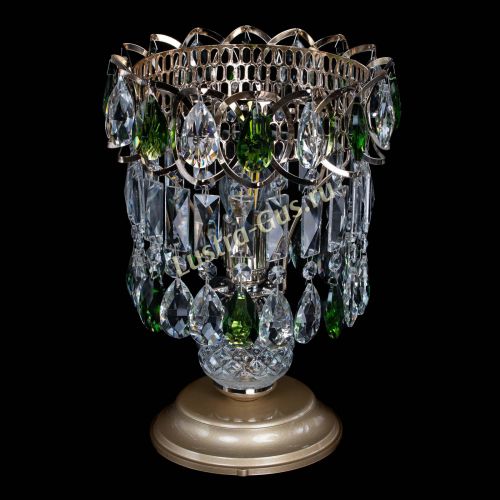 Настольная лампа Астра №1 зеленая в Новокузнецке Гусь Хрустальный