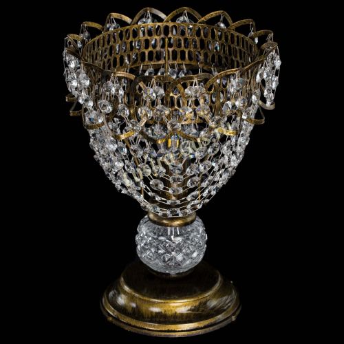 Настольная лампа Астра ажур №1 под бронзу в Новокузнецке Гусь Хрустальный