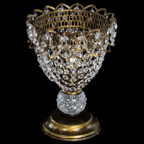 Настольная лампа Астра ажур №1 под бронзу в Новокузнецке Гусь Хрустальный