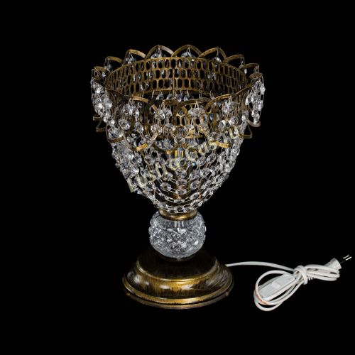 Настольная лампа Астра ажур №1 под бронзу в Новокузнецке Гусь Хрустальный