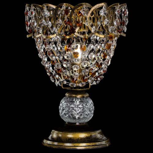 Настольная лампа Астра ажур №1 под бронзу Чайная в Новокузнецке Гусь Хрустальный