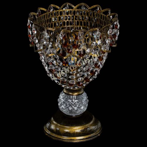 Настольная лампа Астра ажур №1 под бронзу Чайная в Новокузнецке Гусь Хрустальный