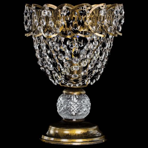 Настольная лампа Астра ажур №1 под бронзу Черная в Новокузнецке Гусь Хрустальный