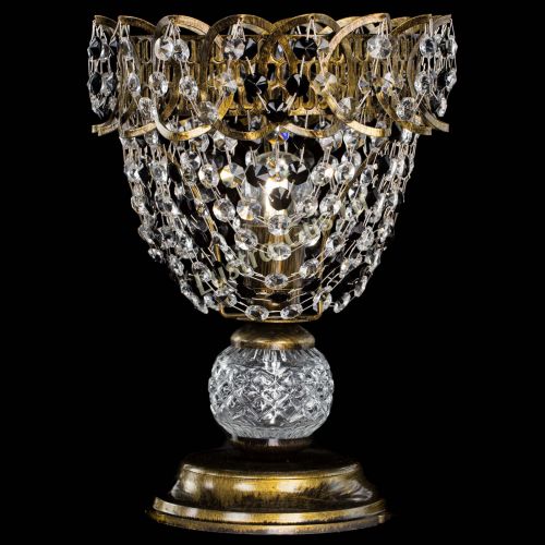 Настольная лампа Астра ажур №1 под бронзу Черная в Новокузнецке Гусь Хрустальный