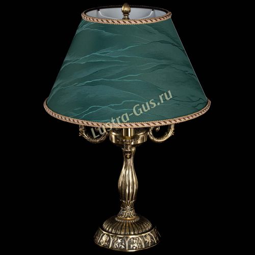 Бронзовая настольная лампа Аврора №3 с абажуром в Новокузнецке Гусь Хрустальный