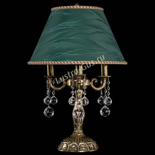 Бронзовая настольная лампа Аврора №3 Шар с абажуром в Новокузнецке Гусь Хрустальный
