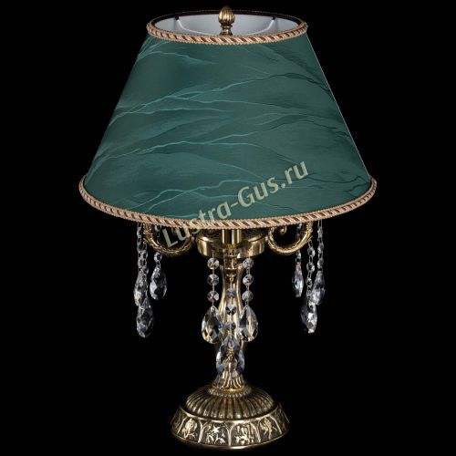 Бронзовая настольная лампа Аврора №3 Журавлик с абажуром в Новокузнецке Гусь Хрустальный