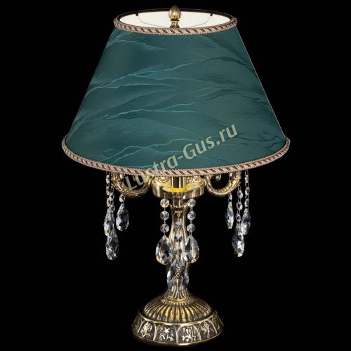 Бронзовая настольная лампа Аврора №3 Журавлик с абажуром в Новокузнецке Гусь Хрустальный