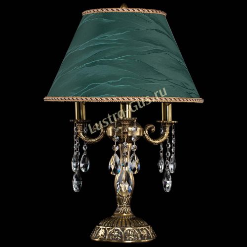 Бронзовая настольная лампа Аврора №3 Журавлик с абажуром в Новокузнецке Гусь Хрустальный