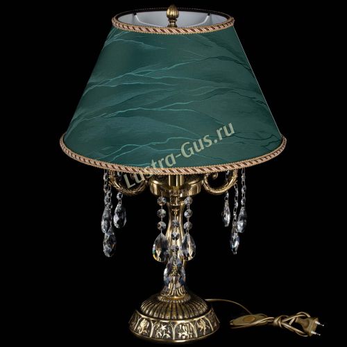 Бронзовая настольная лампа Аврора №3 Журавлик с абажуром в Новокузнецке Гусь Хрустальный