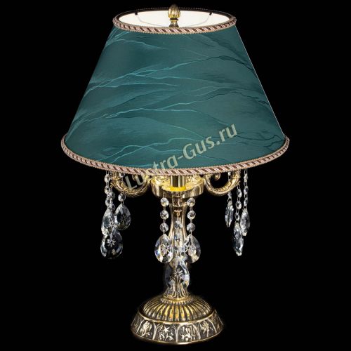 Бронзовая настольная лампа Аврора №3 Звездочка с абажуром в Новокузнецке Гусь Хрустальный