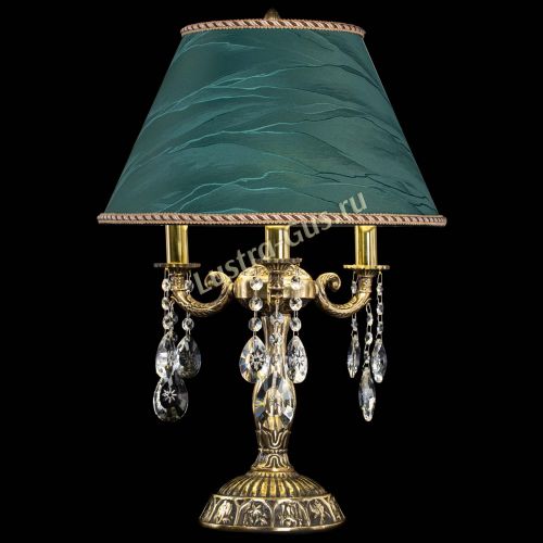 Бронзовая настольная лампа Аврора №3 Звездочка с абажуром в Новокузнецке Гусь Хрустальный