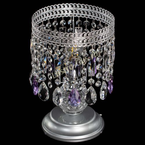 Настольная лампа Флоренция №1 фиолетовая в Новокузнецке Гусь Хрустальный