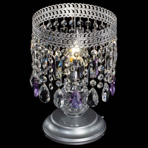Настольная лампа Флоренция №1 фиолетовая в Новокузнецке Гусь Хрустальный