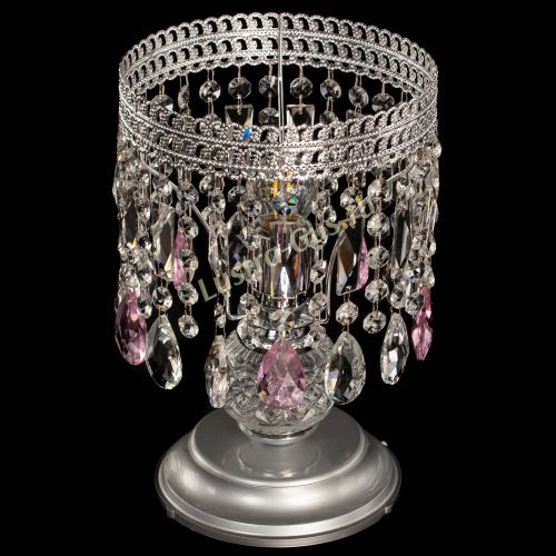 Настольная лампа Флоренция №1 розовая в Новокузнецке Гусь Хрустальный