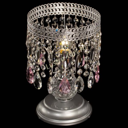 Настольная лампа Флоренция №1 розовая в Новокузнецке Гусь Хрустальный