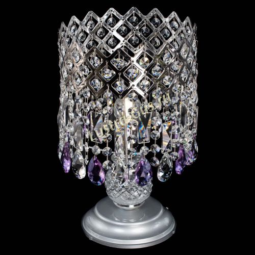 Настольная лампа Корона №1 фиолетовая в Новокузнецке Гусь Хрустальный