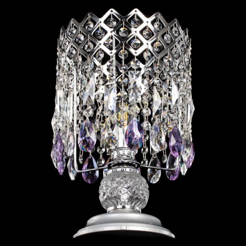 Настольная лампа Корона №1 фиолетовая в Новокузнецке Гусь Хрустальный