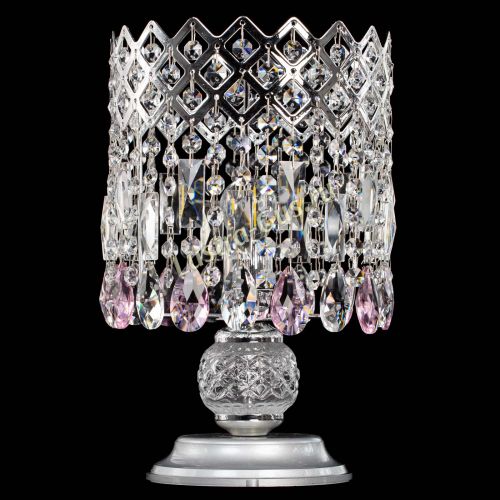 Настольная лампа Корона №1 розовая в Новокузнецке Гусь Хрустальный